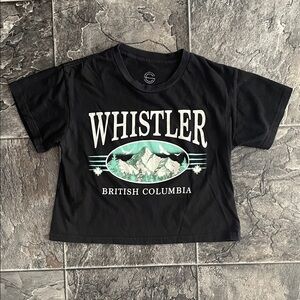 WHISTLER Crop-top Women’s Baby Tee Y2K Streetwear Canada Grunge Indie Sleeze